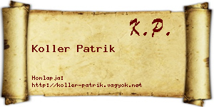 Koller Patrik névjegykártya